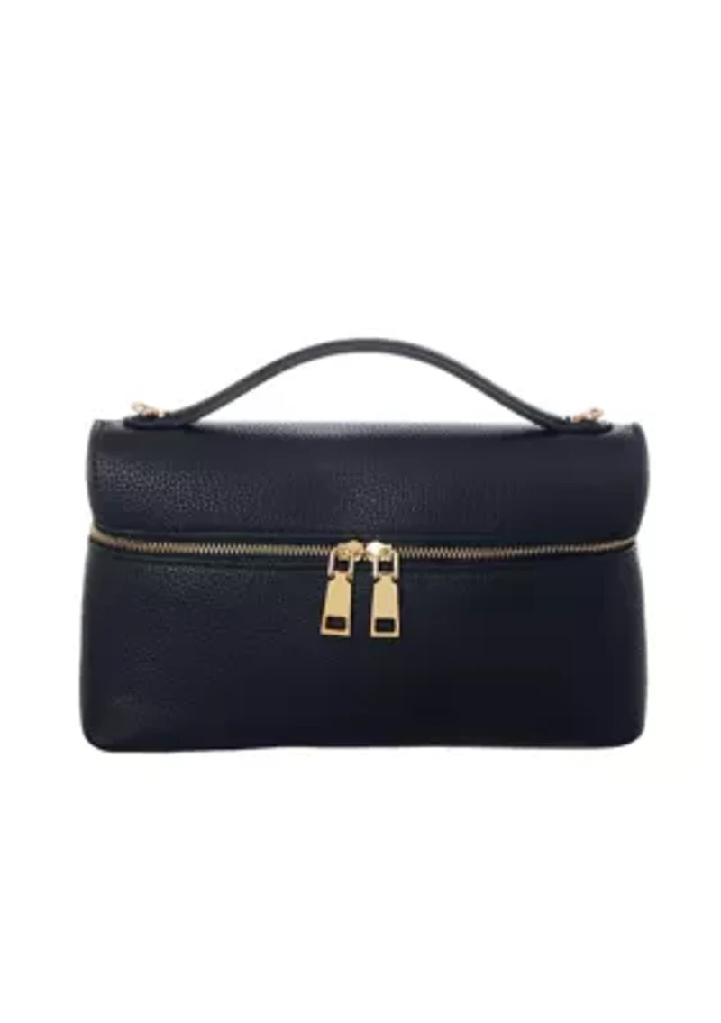 Black Top Handle Bag with Removable Strap
