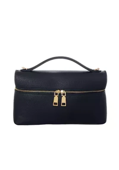 Black Top Handle Bag with Removable Strap