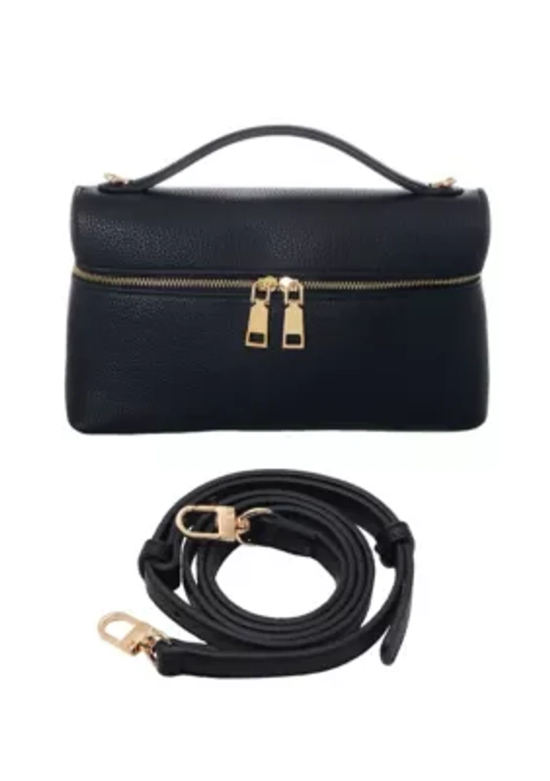 Black Top Handle Bag with Removable Strap