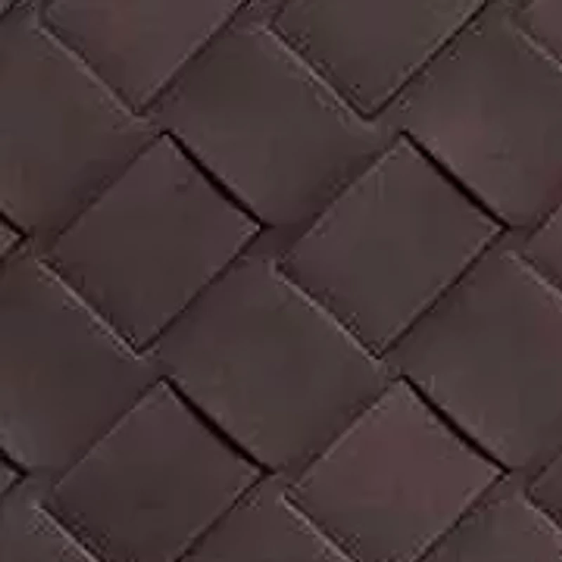 Suede Dark Brown Woven Baguette Bag