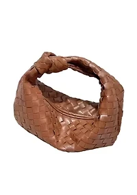 Rust Brown Knot Woven Crescent Bag