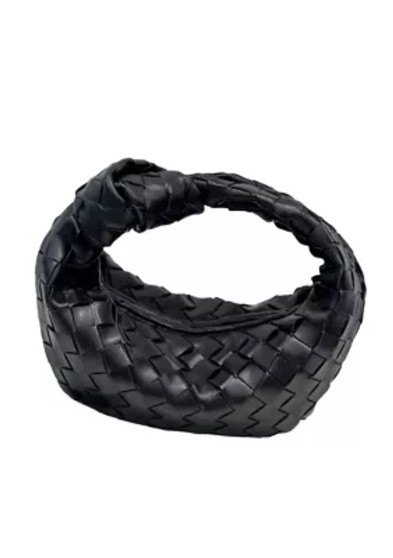 Black Knot Woven Crescent Bag