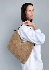Natural Raffia Shoulder Hobo Bag