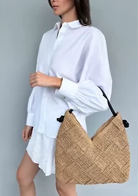 Natural Raffia Shoulder Hobo Bag