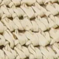 White Raffia Oversized Hobo Shoulder Bag with Black Edging