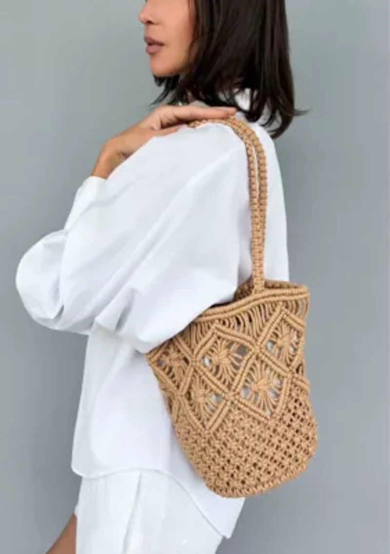 Natural Raffia Crochet Tote