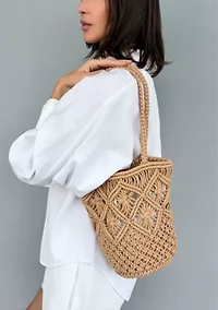 Natural Raffia Crochet Tote