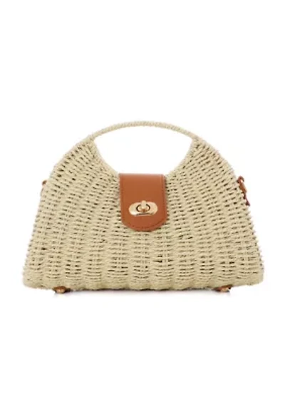 White Straw Picnic Basket Clutch