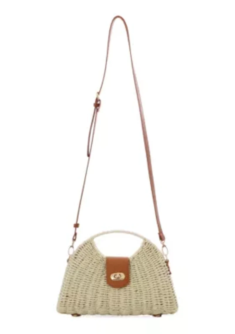 White Straw Picnic Basket Clutch