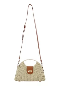 White Straw Picnic Basket Clutch