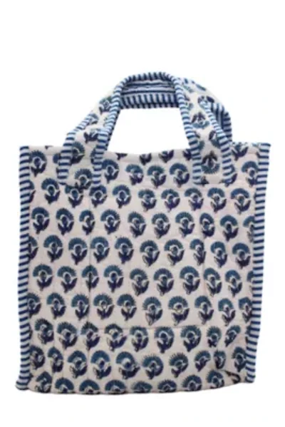 Quilted Block-Print Mini Tote Bag