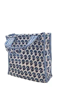 Quilted Block-Print Mini Tote Bag