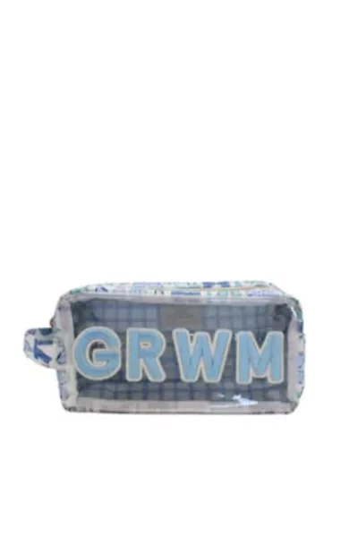 GRWM - Blue Bows Clear Large Makeup Bag