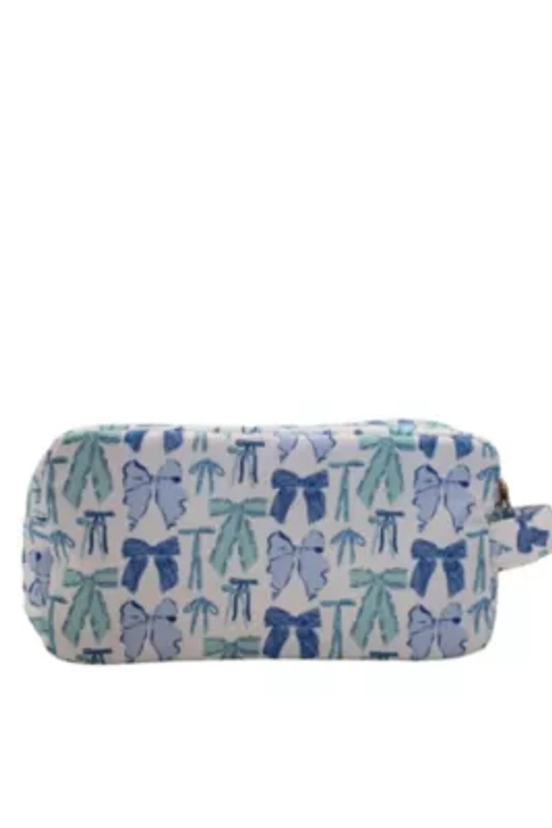 GRWM - Blue Bows Clear Large Makeup Bag