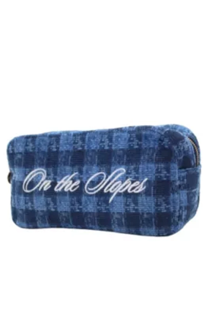 On The Slopes - Navy Plaid Large Bag