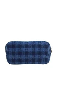 On The Slopes - Navy Plaid Large Bag