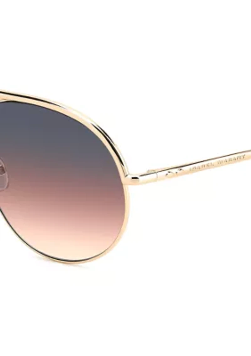 Gold Round Aviator Sunglasses