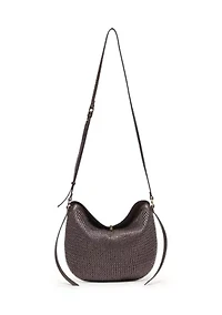 Raffia Slouchy Foldover Bag