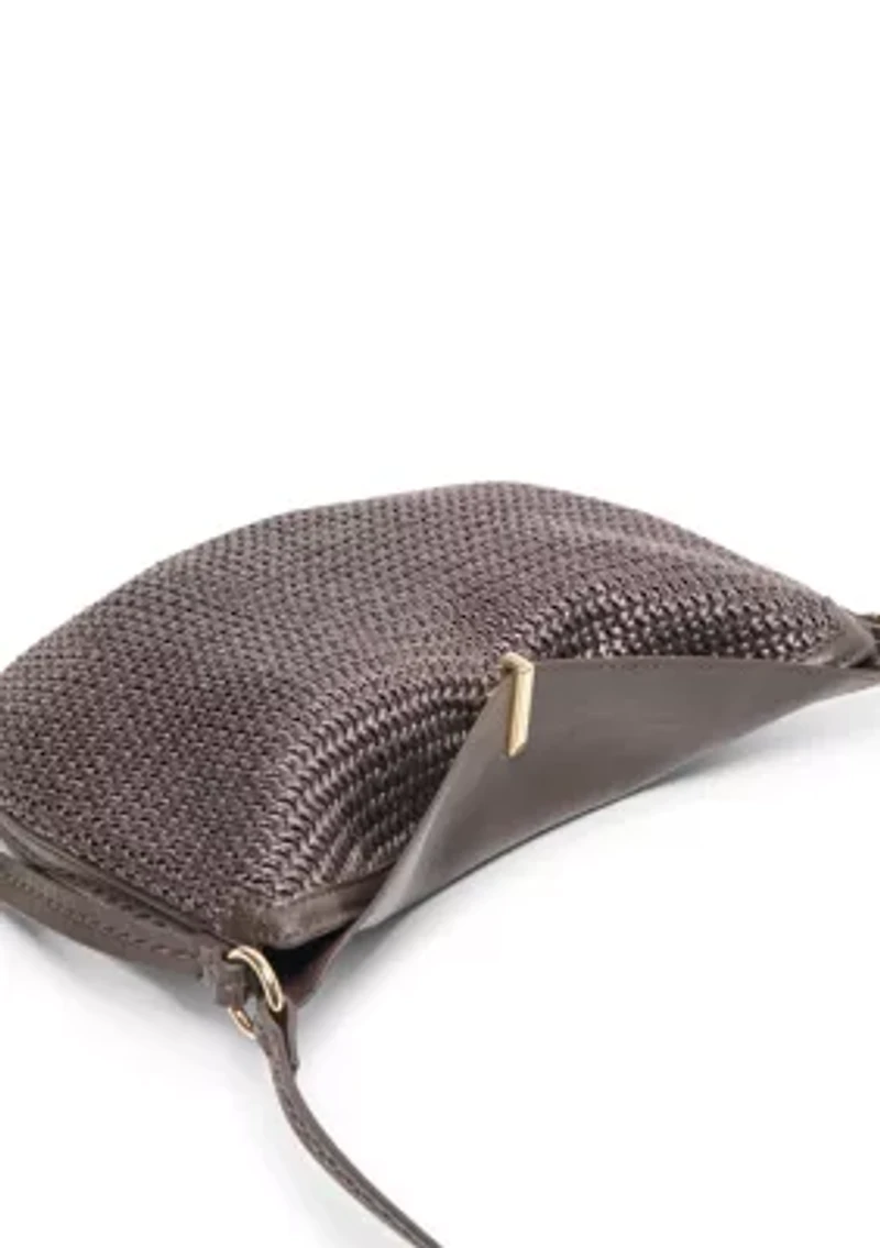 Raffia Slouchy Foldover Bag