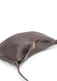 Raffia Slouchy Foldover Bag