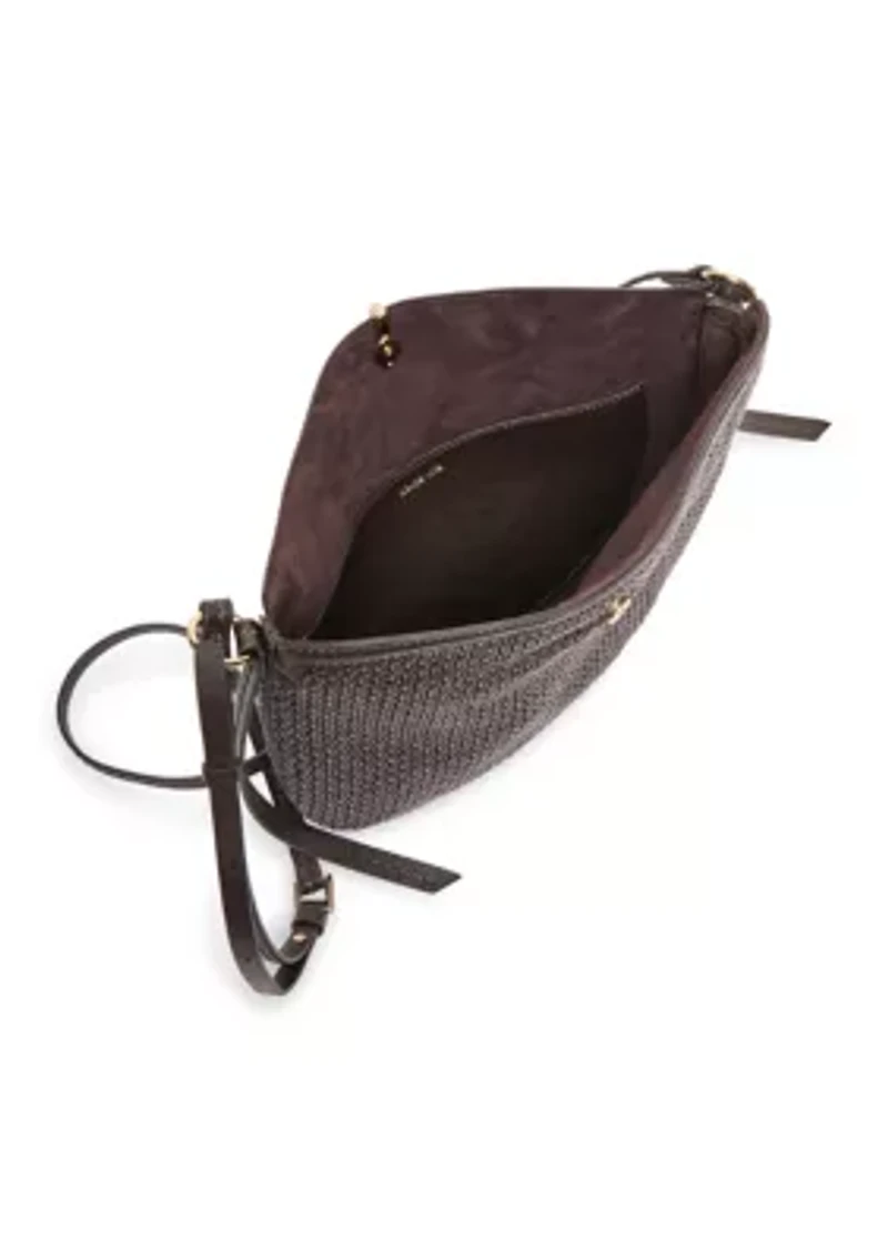 Raffia Slouchy Foldover Bag