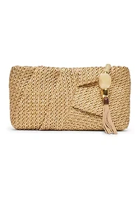 Raffia Clutch Bag with Tassel