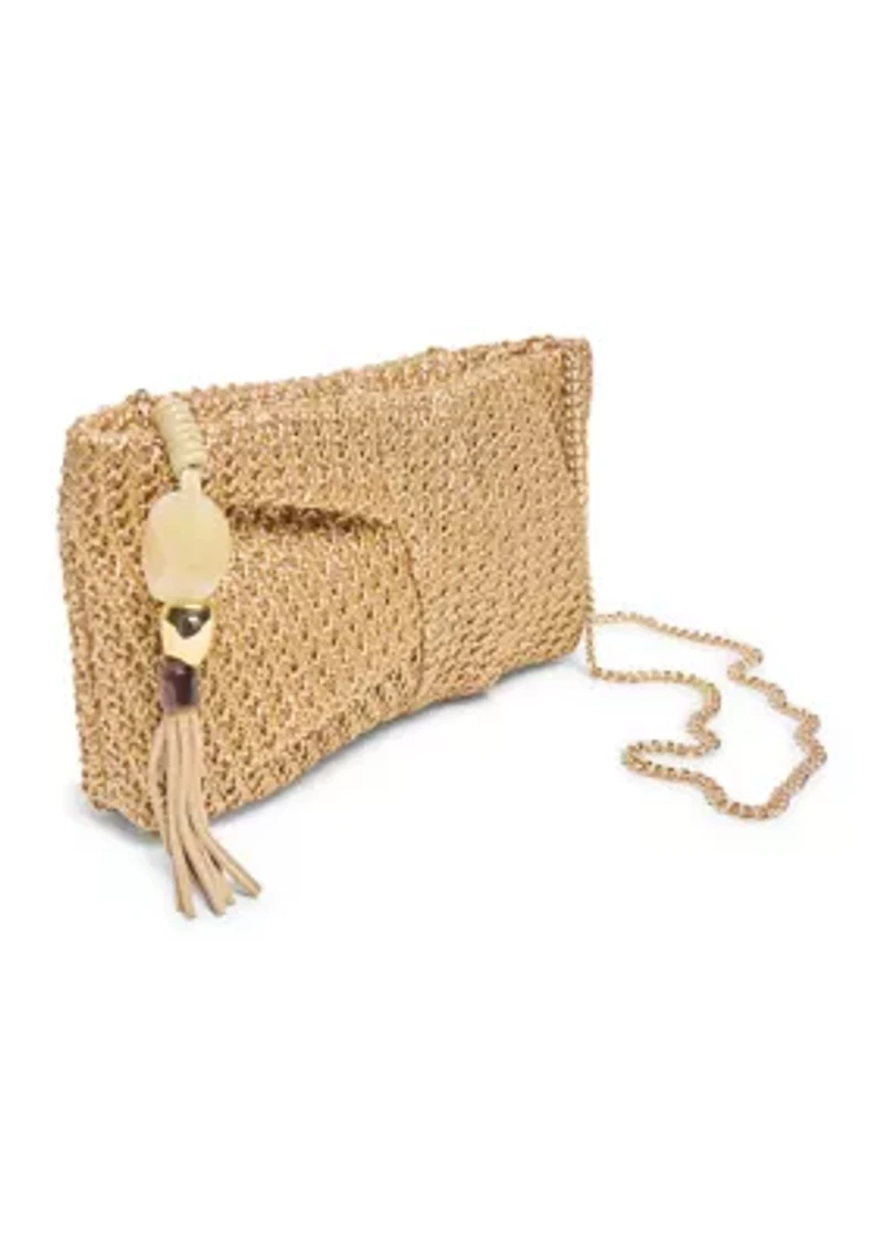 Raffia Clutch Bag with Tassel