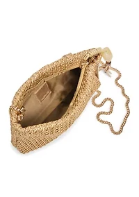 Raffia Clutch Bag with Tassel