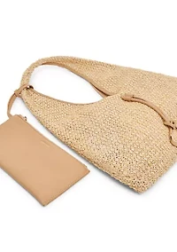 Mesh Hobo Bag with Hardware