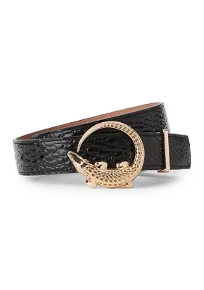 Women's Medium Croc Buckle Belt