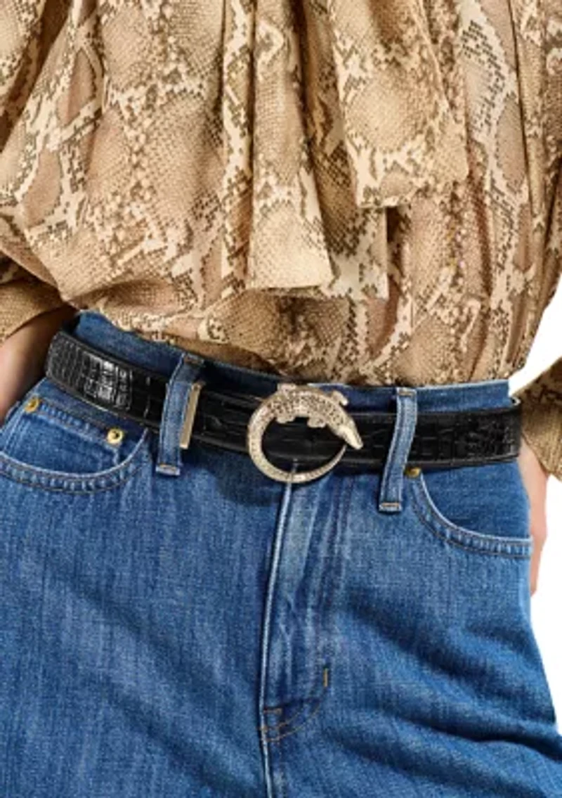 Women's Medium Croc Buckle Belt
