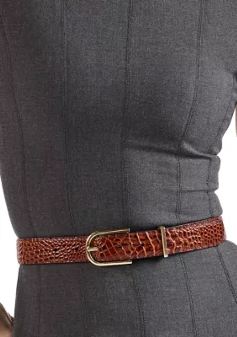 Medium Leather Gold Buckle Belt