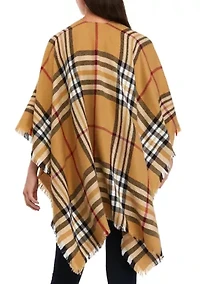 Women's Exploded Plaid Ruana Wrap
