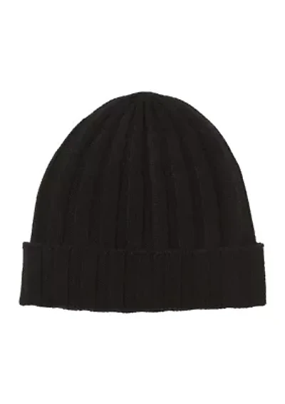 Cashmere Ribbed Cuff Hat
