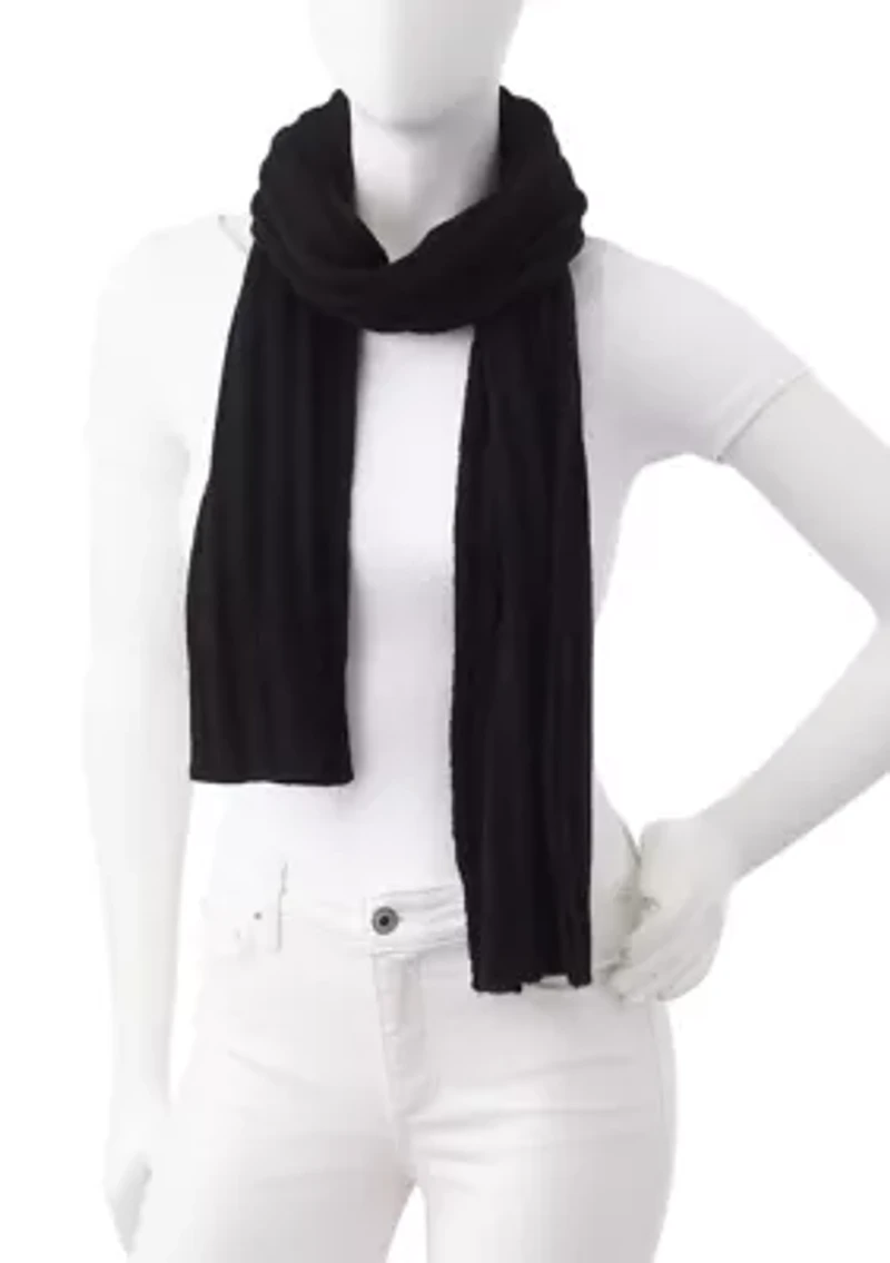Cashmere Ribbed Scarf