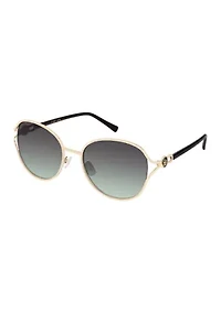 Metal Vented Oval Gold Sunglasses