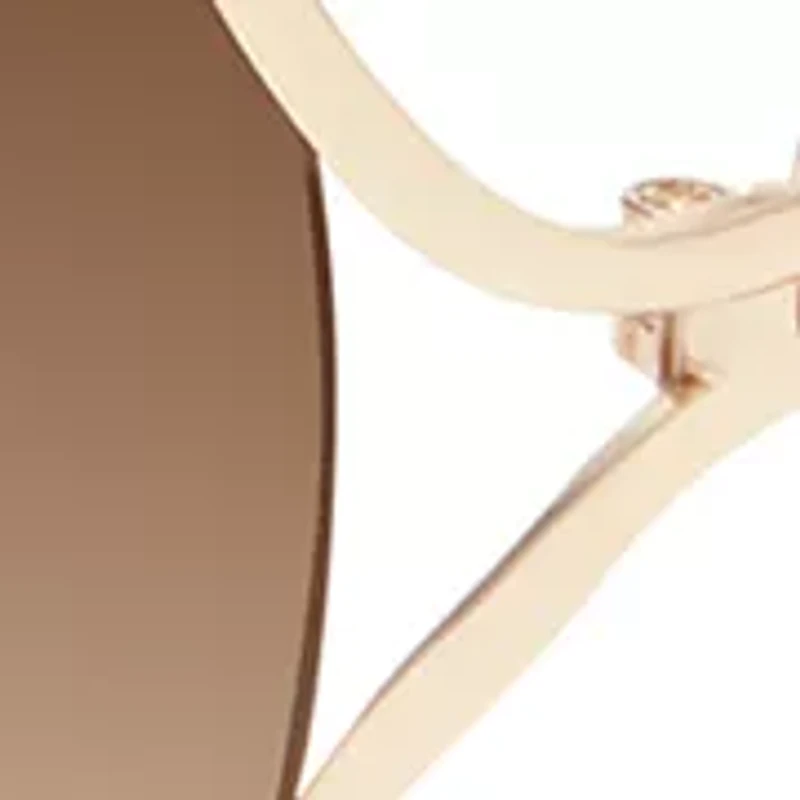 Metal Vented Oval Gold Sunglasses