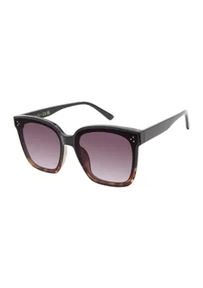 Plastic Flush Lens Rectangular Sunglasses
