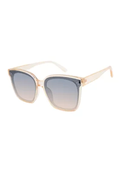Plastic Flush Lens Rectangular Sunglasses