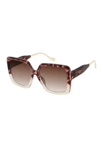 Oversized  Square Metal Tip Sunglasses
