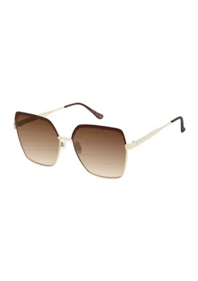 Metal Enamel Square Sunglasses