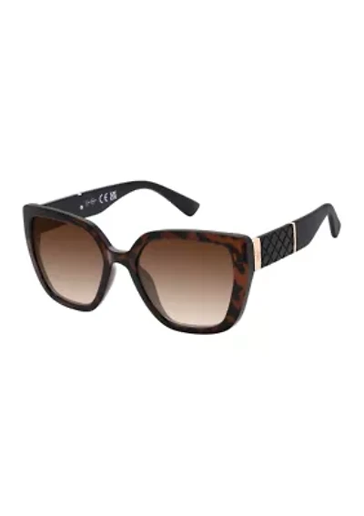 Cat Eye Sunglasses with Embellished Temples