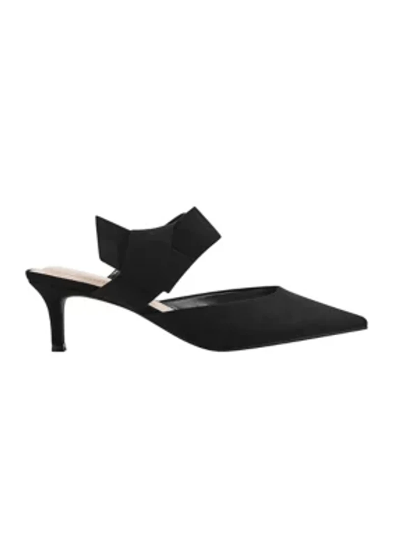 Millie Suede Bow Mule Pumps