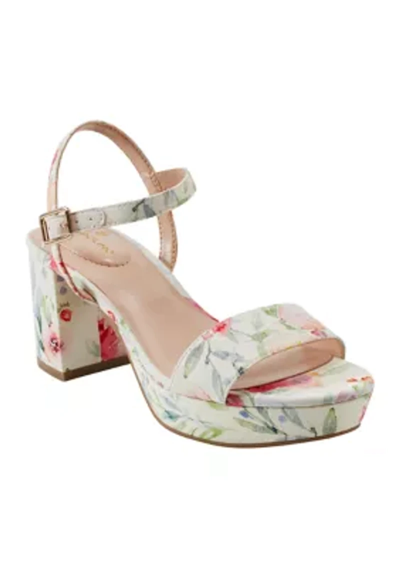 Pennie Quarter Strap Floral Sandals