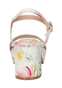 Pennie Quarter Strap Floral Sandals