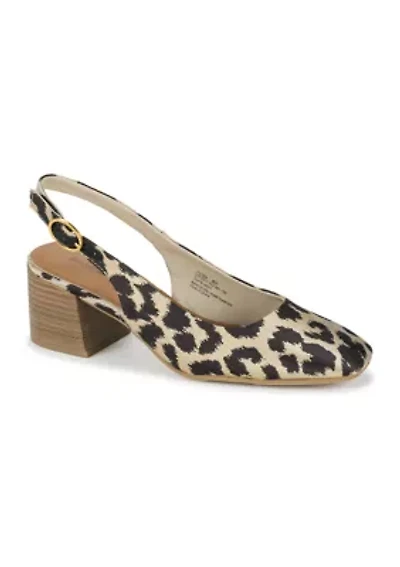Ester Square Toe Slingback Heels
