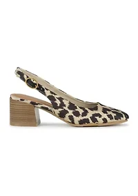 Ester Square Toe Slingback Heels