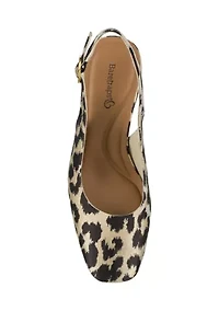 Ester Square Toe Slingback Heels