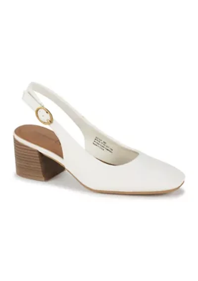 Ester Square Toe Slingback Heels