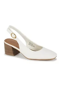 Ester Square Toe Slingback Heels